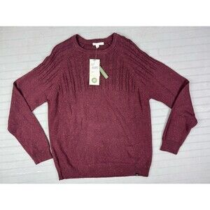 Threads 4 Thought Size L Mens Sweater Burgandy Heather Long Sleeve Pullover